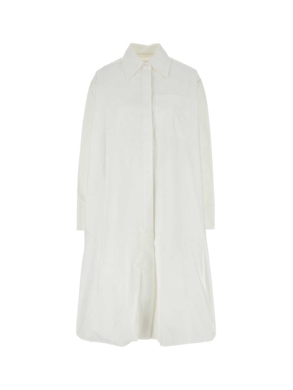 White Cotton Shirt Dress