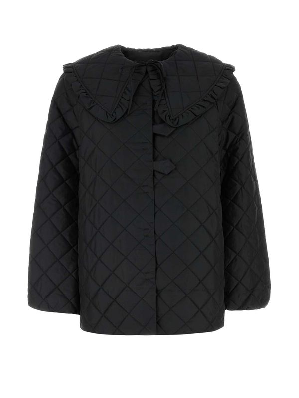 フリルカラーダイヤモンドキルティングジャケット