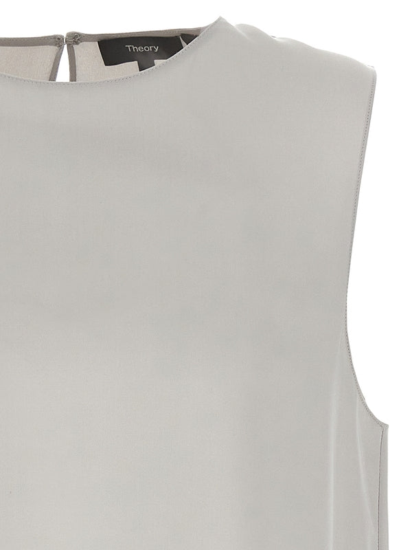 Crewneck Silk
  Sleeveless Top