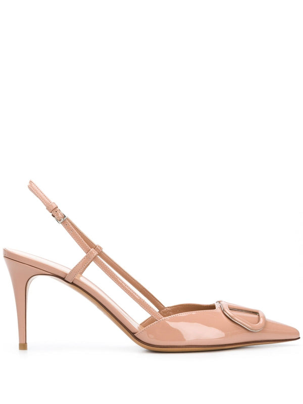 V Logo Patent Leather Slingback Sandal
  Heels