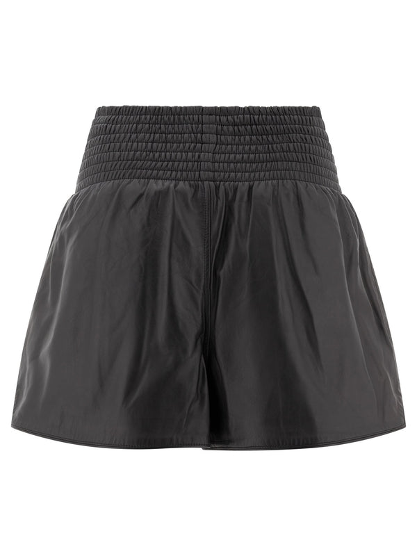 Waistband Napa Leather Shorts