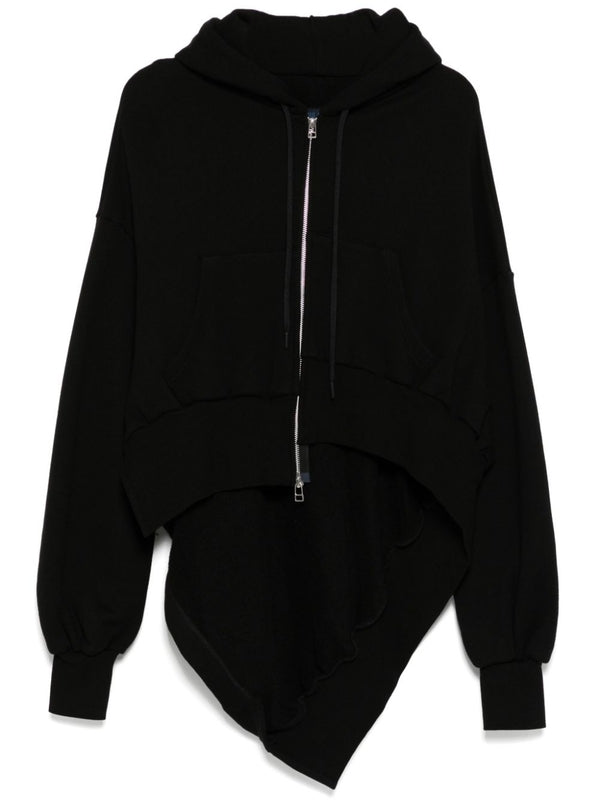 Asymmetric Cotton Wool Hoodie