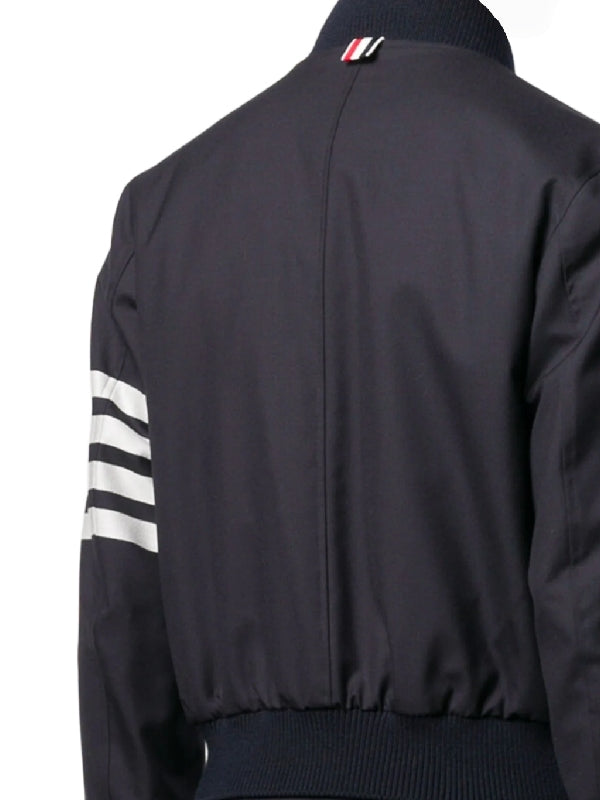 4-Bar Stripe Wool Bomber Jacket