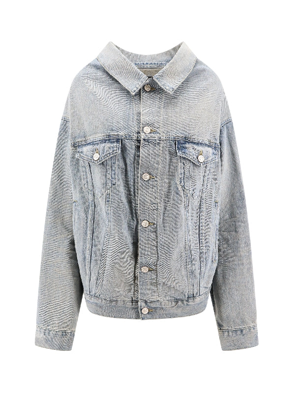 Off-Shoulder Pocket Denim Jacket