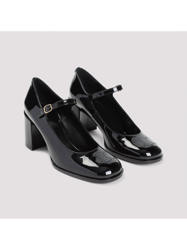 Triomphe Logo Mary Jane Leather Pumps Heels