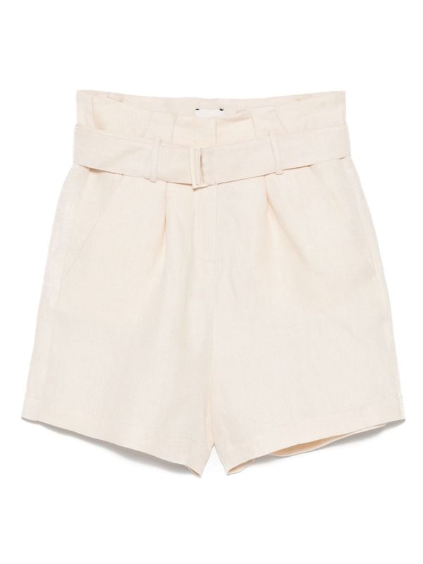 Belt Detail Linen Shorts