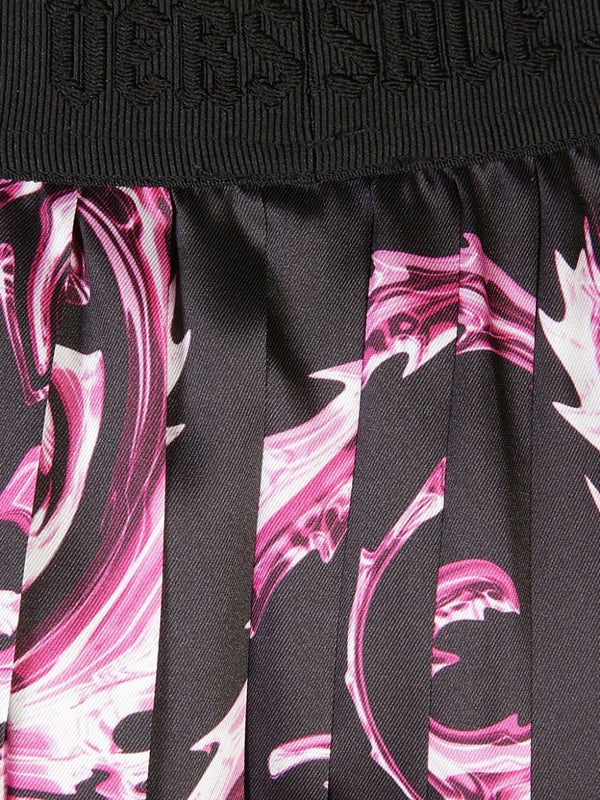 Allover Print Pleated Skirt