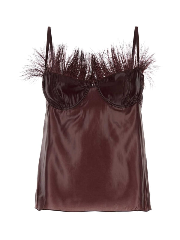 Feather detail sleeveless top