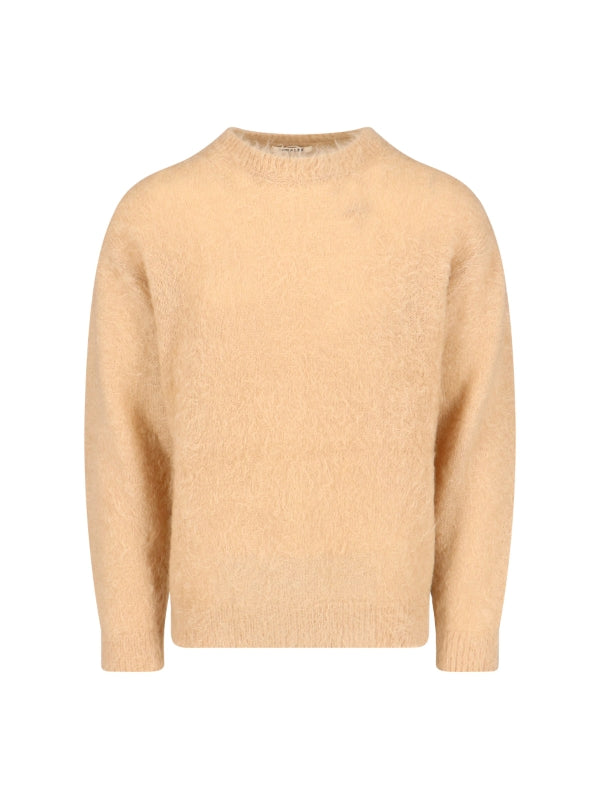 Crew Neck Mohair Wool Knit
