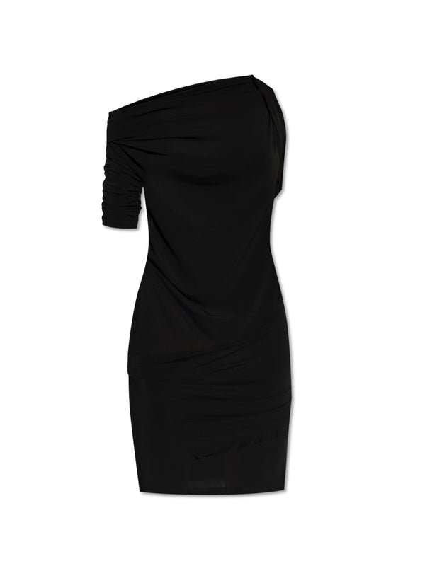 Asymmetric Drape Mini Dress