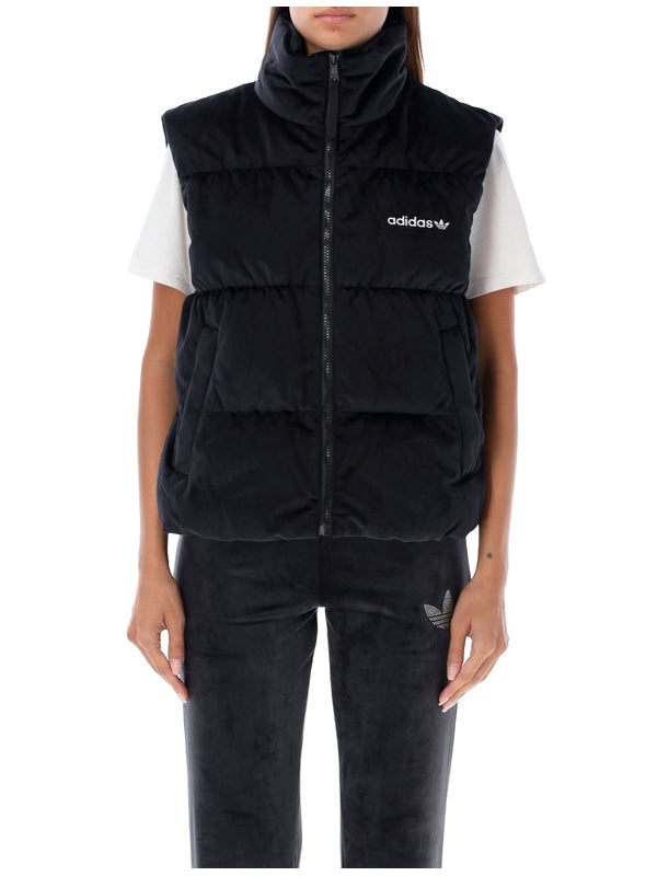 Chest Logo Velvet Padding Vest