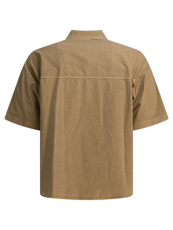 Auralee Product Dyed Finx Gabardine Beige Short Sleeve Shirt