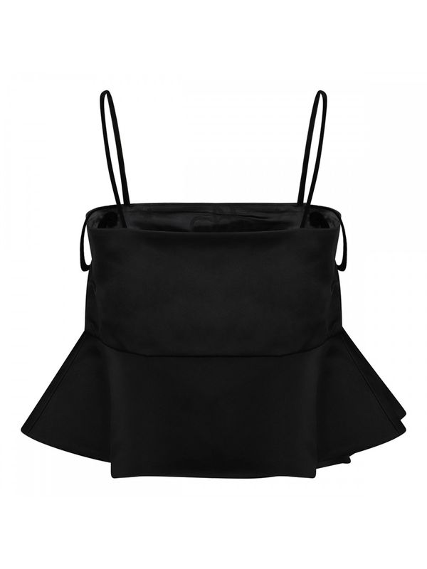 黑色蝴蝶结装饰无袖上衣