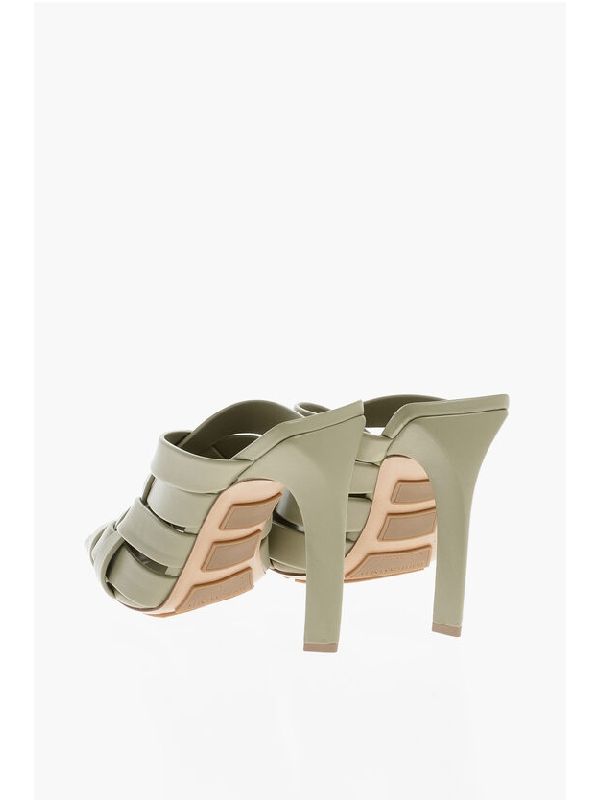 Alfi Intrecciato Leather Sandal Heels