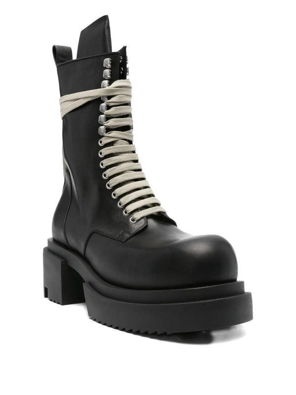 Rick Owens Black Lace-Up Boots