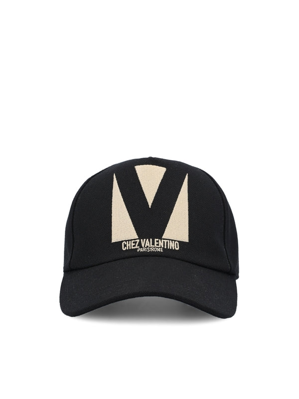 V Logo Cotton Baseball Cap