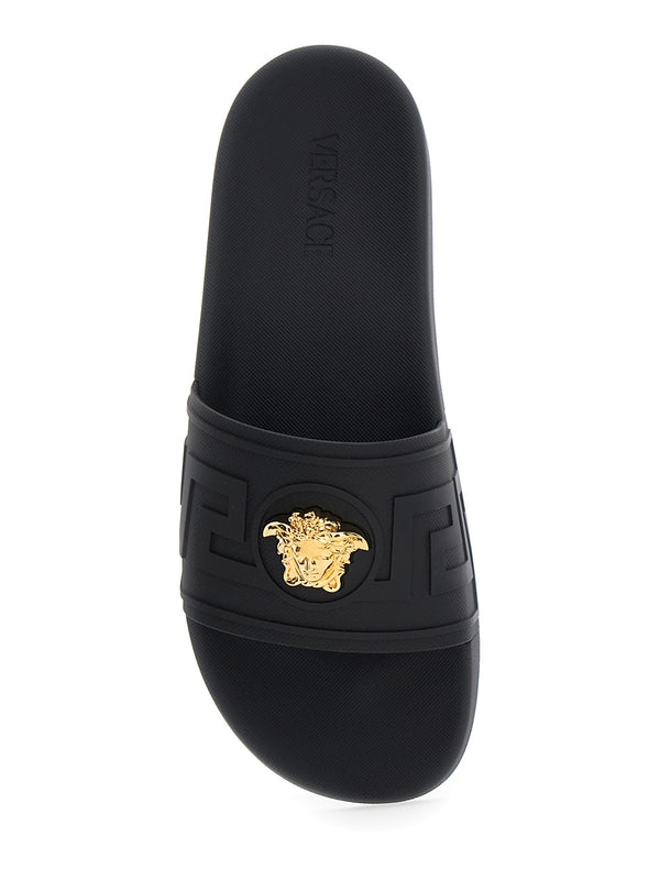 Versace Black Slides