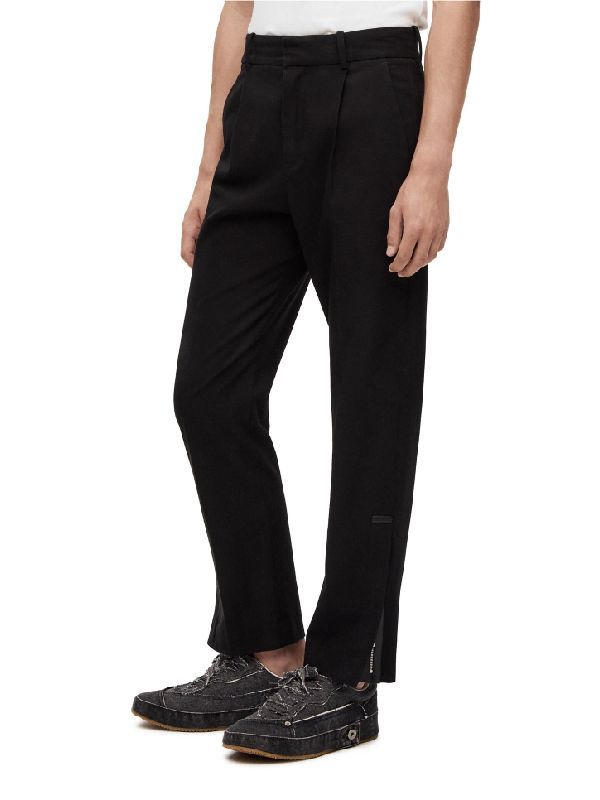 Zipper Hem Detail Cotton Pants