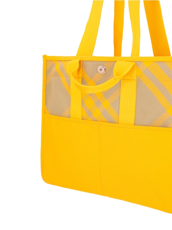 Check Panel Canvas Tote Bag