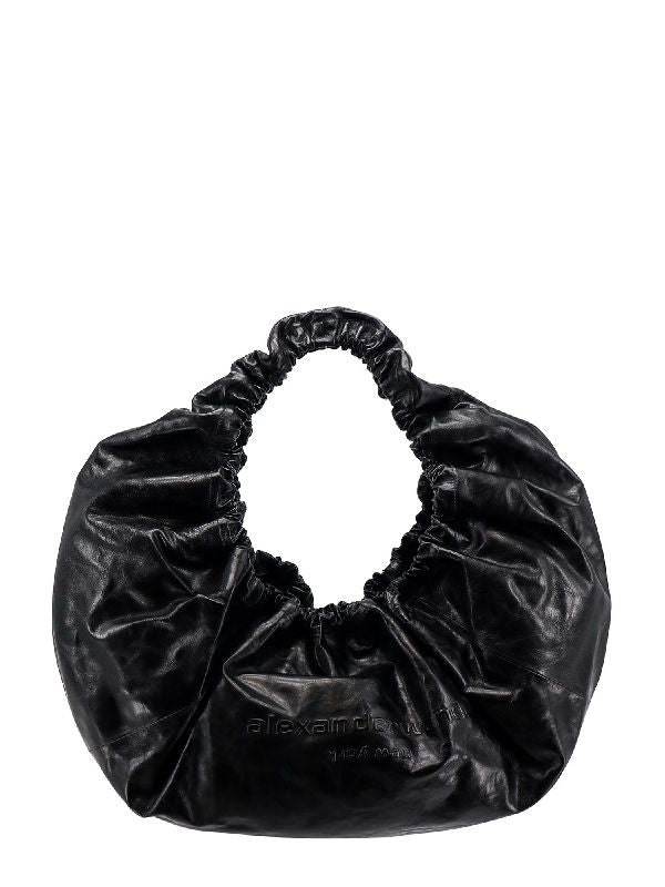 Crackle Patent Leather Large Crescent Bag