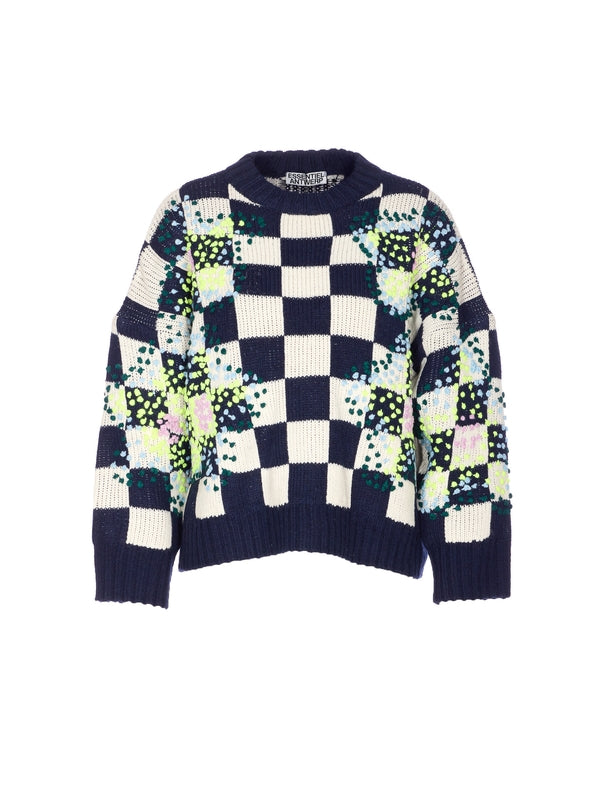 Essentiel Antwerp White Navy Knitted