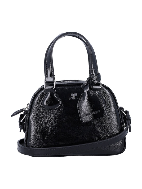 AC Stud naplack leather mini bowling bag Tote Bags