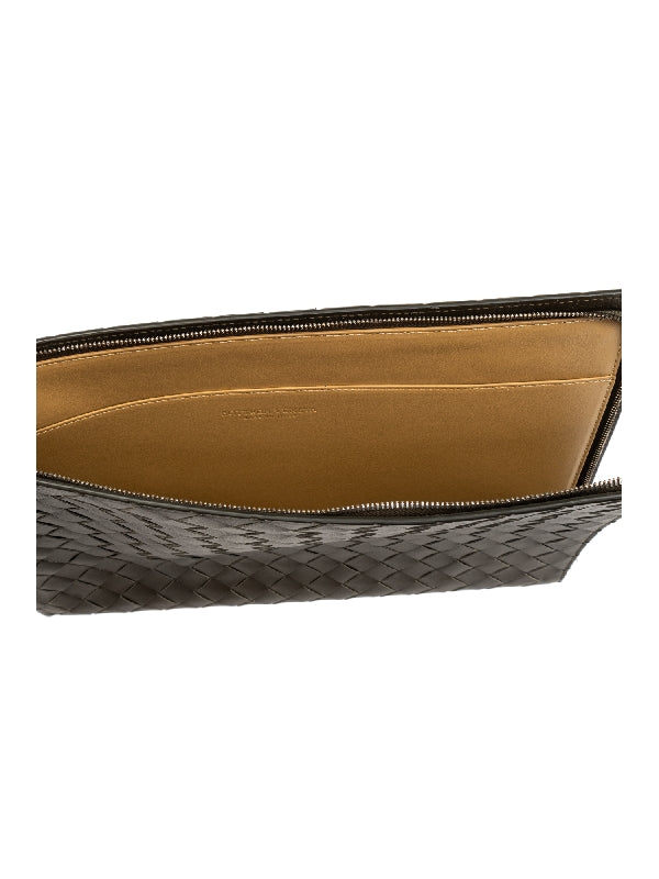 Intrecciato Leather Clutch Bag