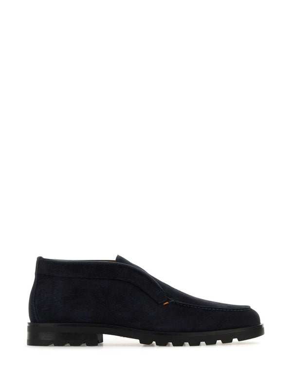 Santoni Navy Desert Boots