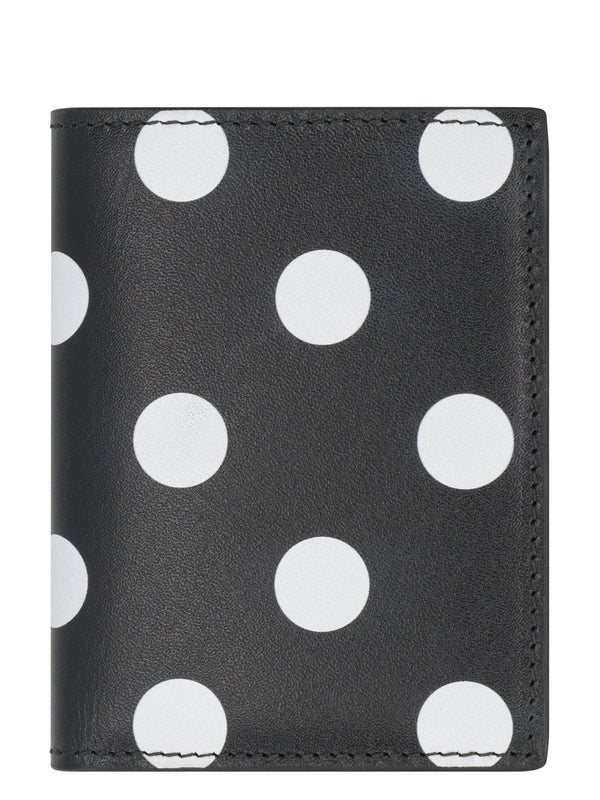 Polka Dot Leather Half Wallet