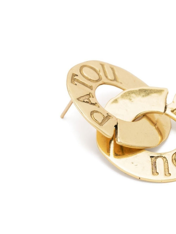 Double Logo Layered Earrings