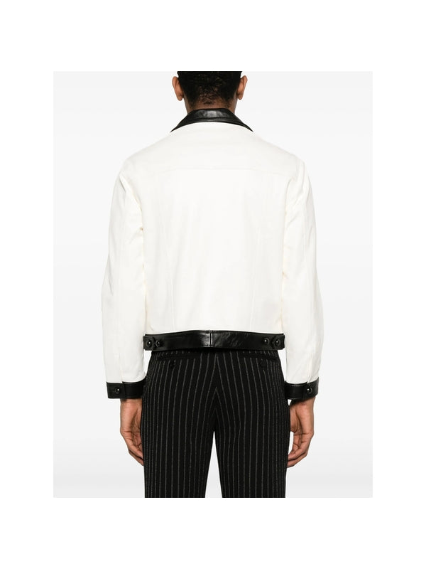 Two Tone Lambskin Trucker Jacket