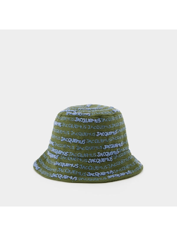 Bordado Logo Pattern Bucket Hat