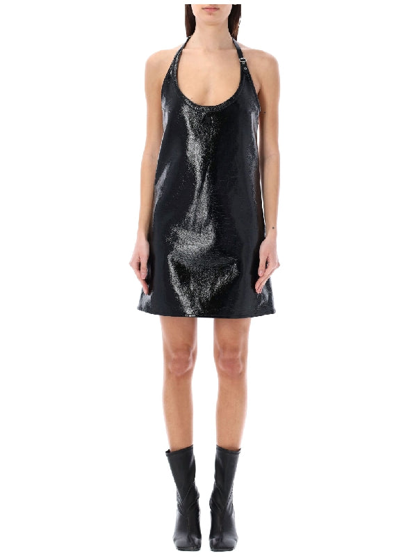 Courrèges - Buckle Strap Halter Neck Mini Dress - Jente