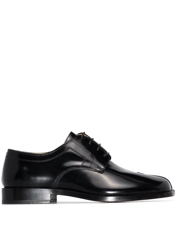 Shiny Leather Tabi Derby Shoes