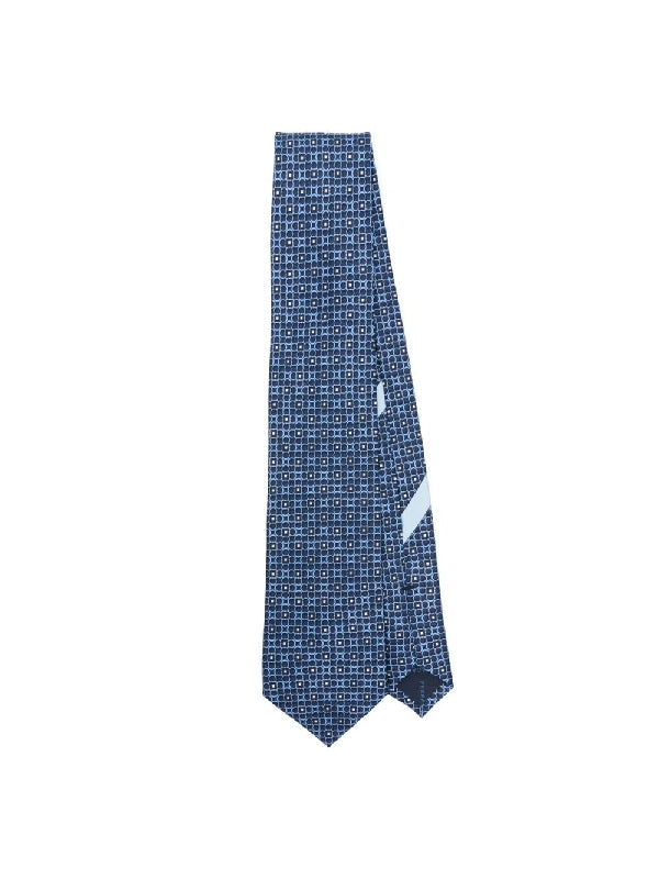 Gancini Pattern Silk Tie