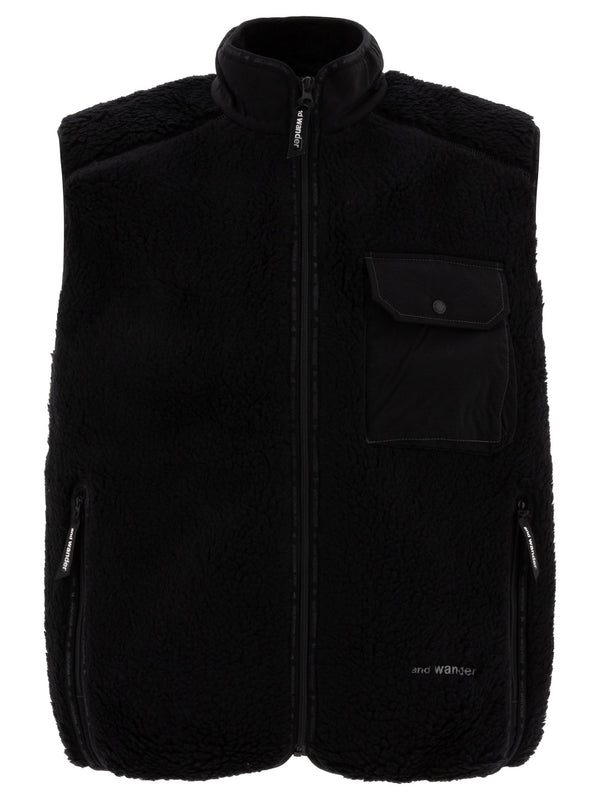 Flap Pocket High Neck Zip-Up Vest