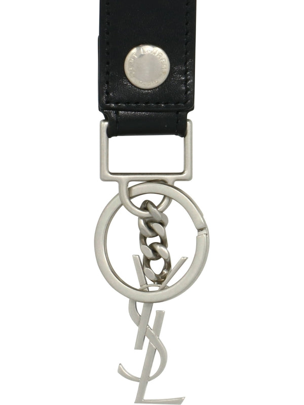 Cassandra Monogram Leather Keyring