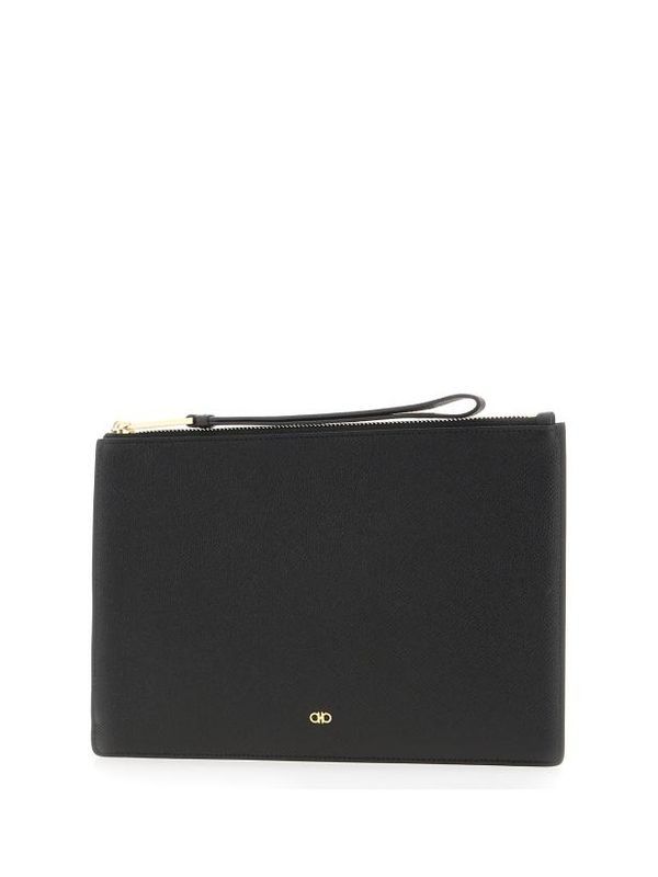 Gancini Logo Calfskin Clutch
  Bag