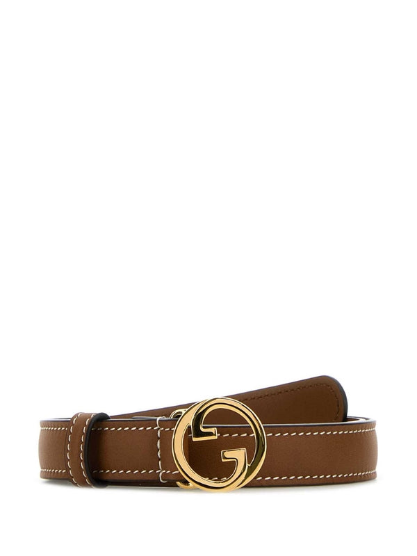 Blondie Logo Buckle Leather Belt