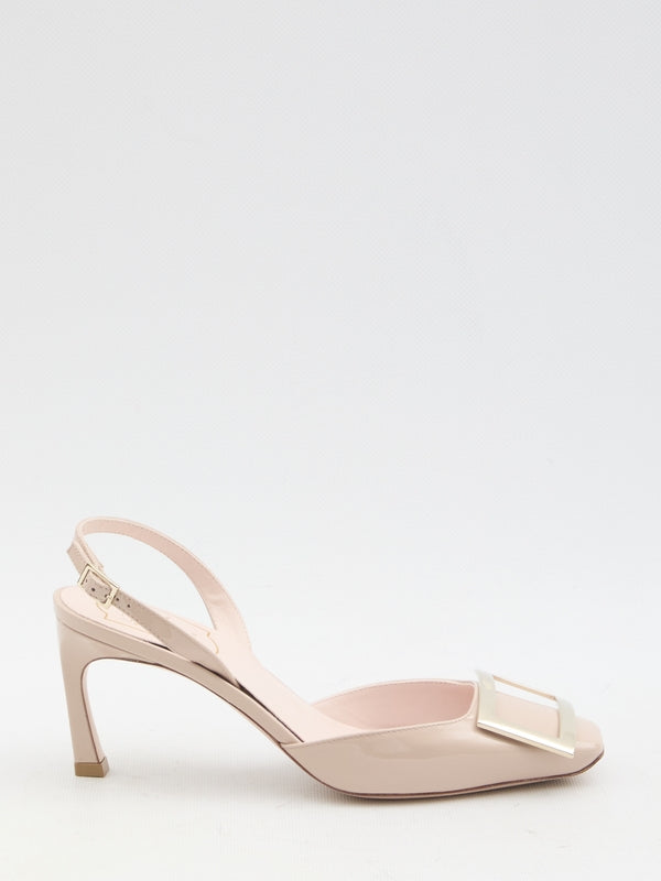 Trompette Leather Slingback Heels