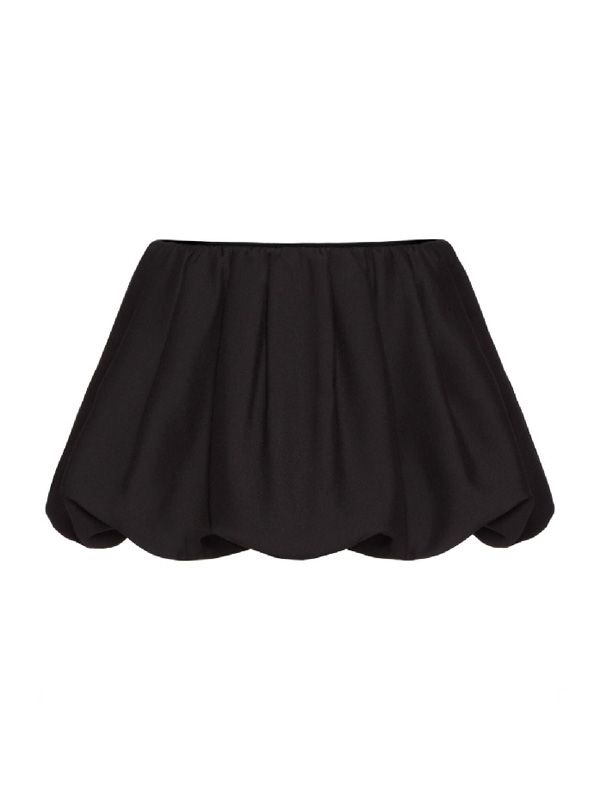 Wool Silk Blend Flared Mini Skirt