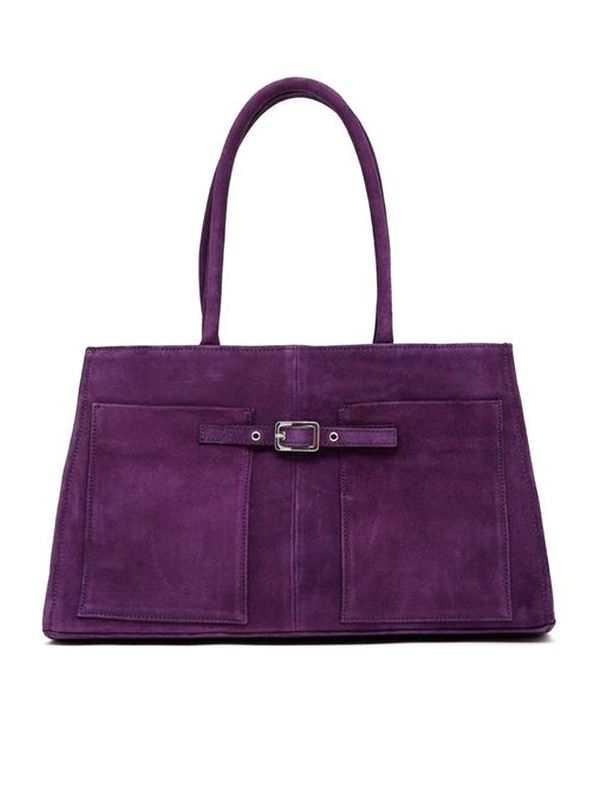 Annamaria Buckle Detail Suede Tote Bag