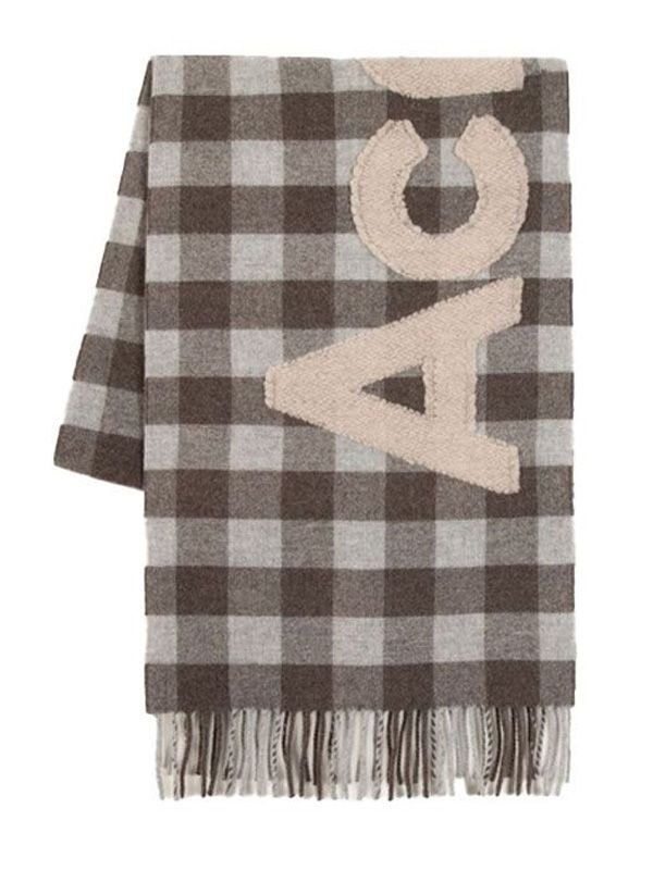 Check Logo Wool Blend Muffler