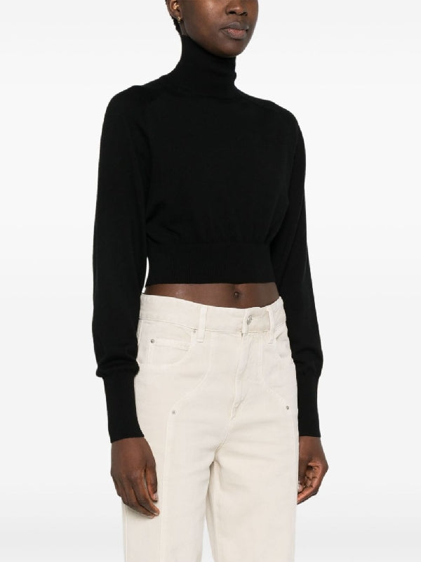 Wool Ribbed Turtleneck Knit