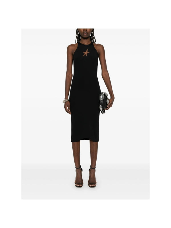 Star Cutout Nylon Blend Midi
  Dress