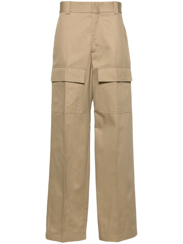 Wide Cotton Cargo Pants