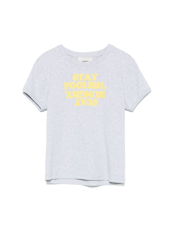 Slogan Print Cotton Short
  Sleeve T-Shirt