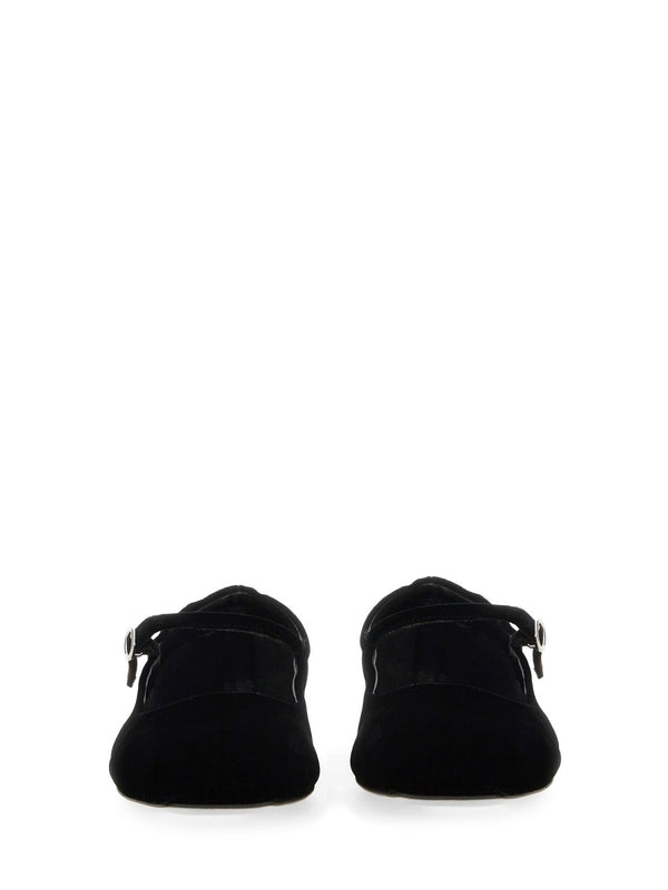 Black Velvet Flat Shoes