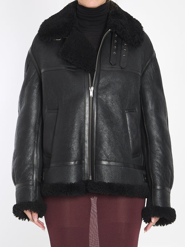 Vintage Leather Shearling Mustang Jacket