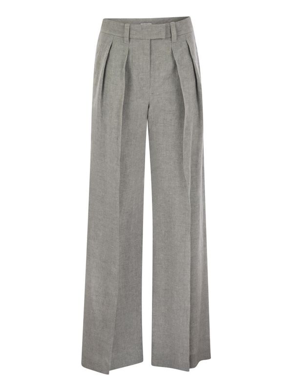 Wide Pleats Linen Pants